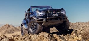 A 2021 Ford Bronco in blue