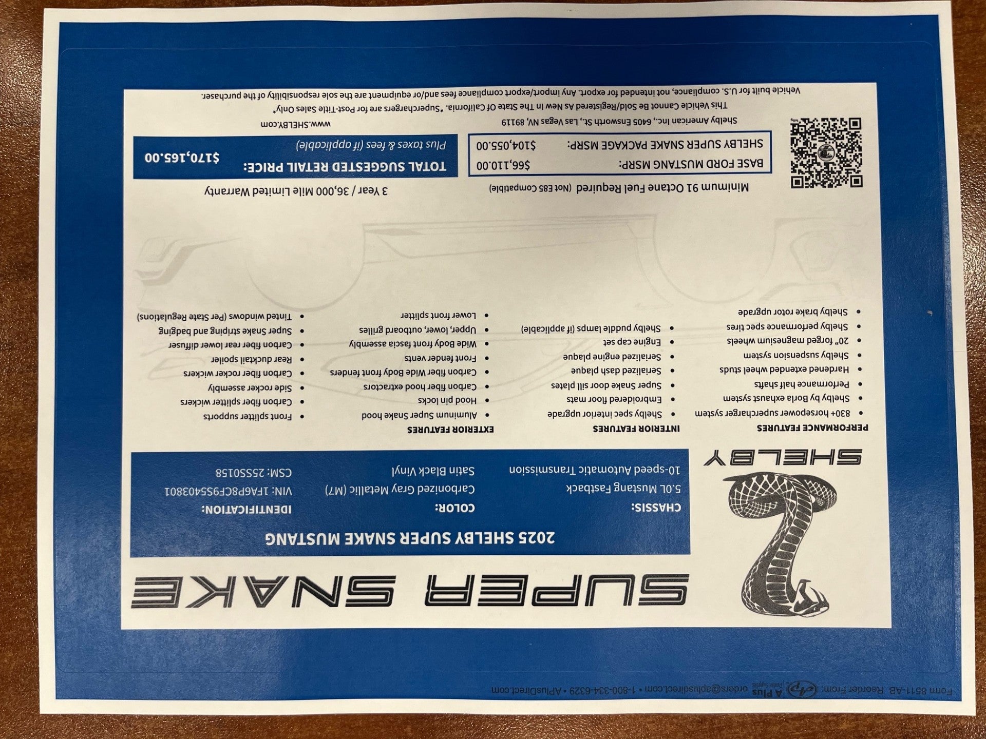 2025 Ford Mustang GT Premium SUPER SNAKE