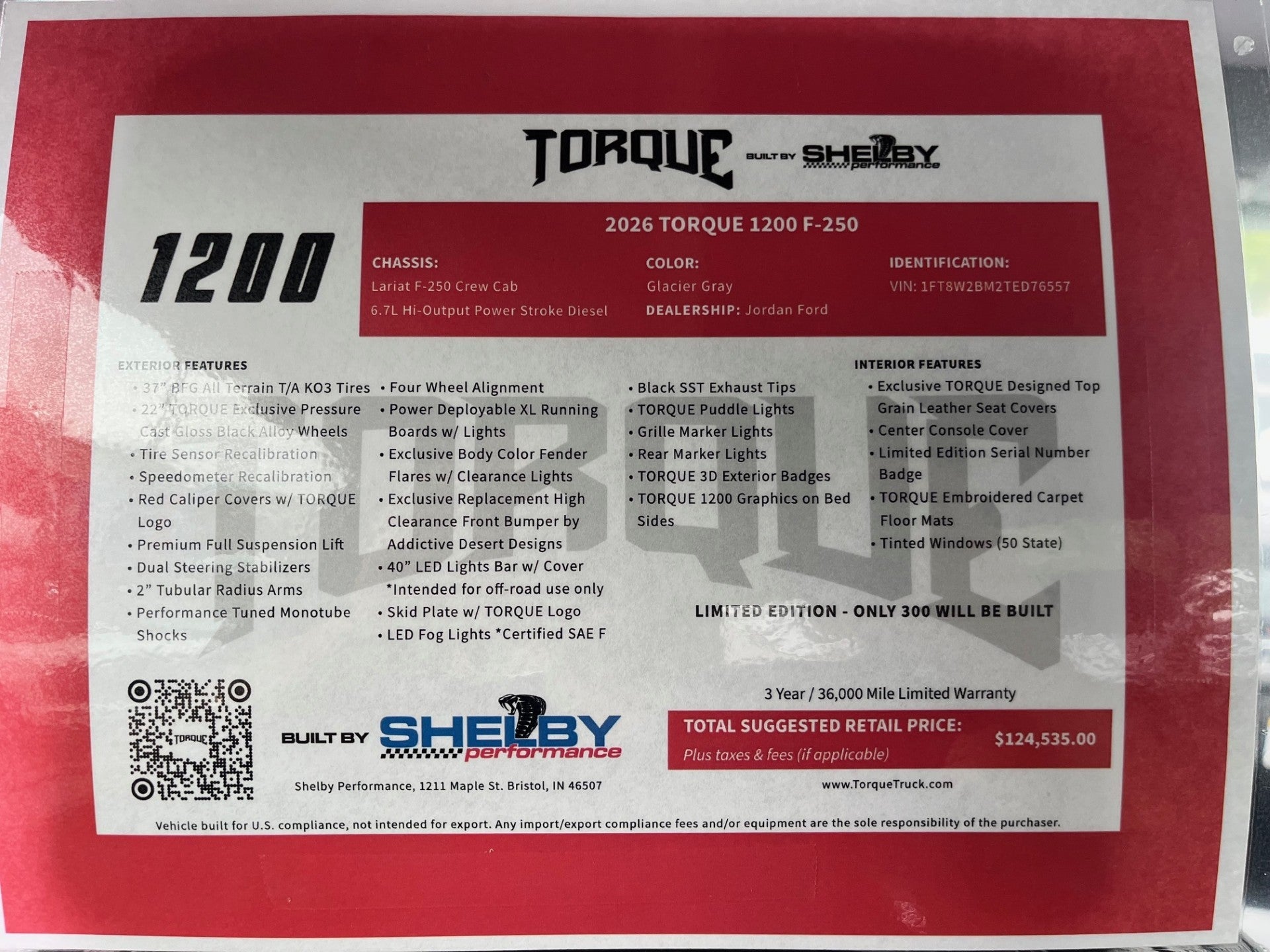 2026 Ford F-250SD Shelby Torque 1200