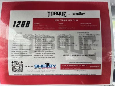 2026 Ford F-250SD SHELBY TORQUE 1200