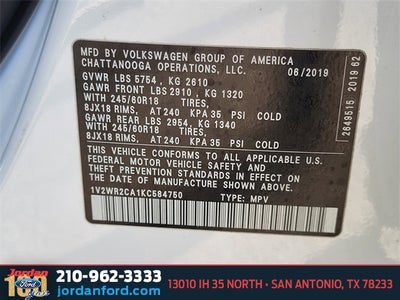 2019 Volkswagen Atlas 3.6L V6 SE w/Technology