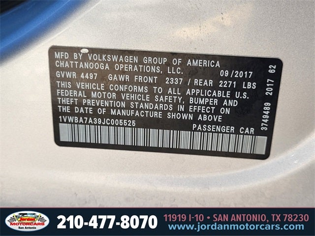 2018 Volkswagen Passat 2.0T SE w/Technology w/Technology