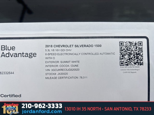 2018 Chevrolet Silverado 1500 LT LT2