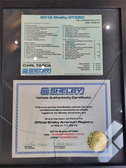 2012 Ford Mustang SHELBY GT350