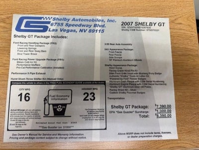 2007 Ford Mustang GT Premium Shelby GT