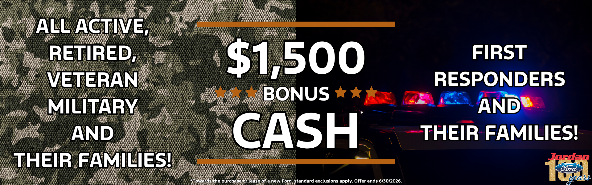 Military and first responder extra $1,500 rebate!
