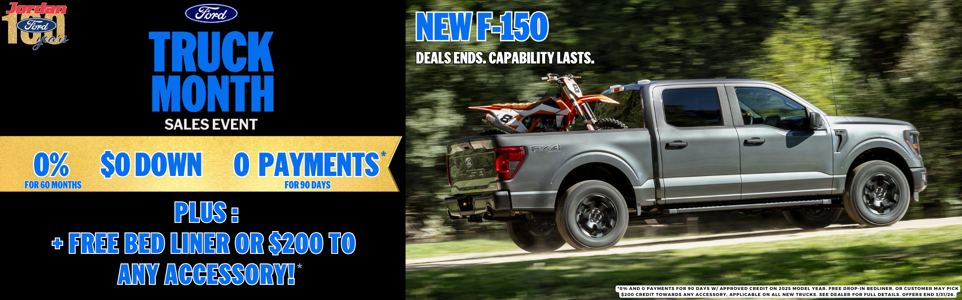Truck Month F-150s 0% $0 down 