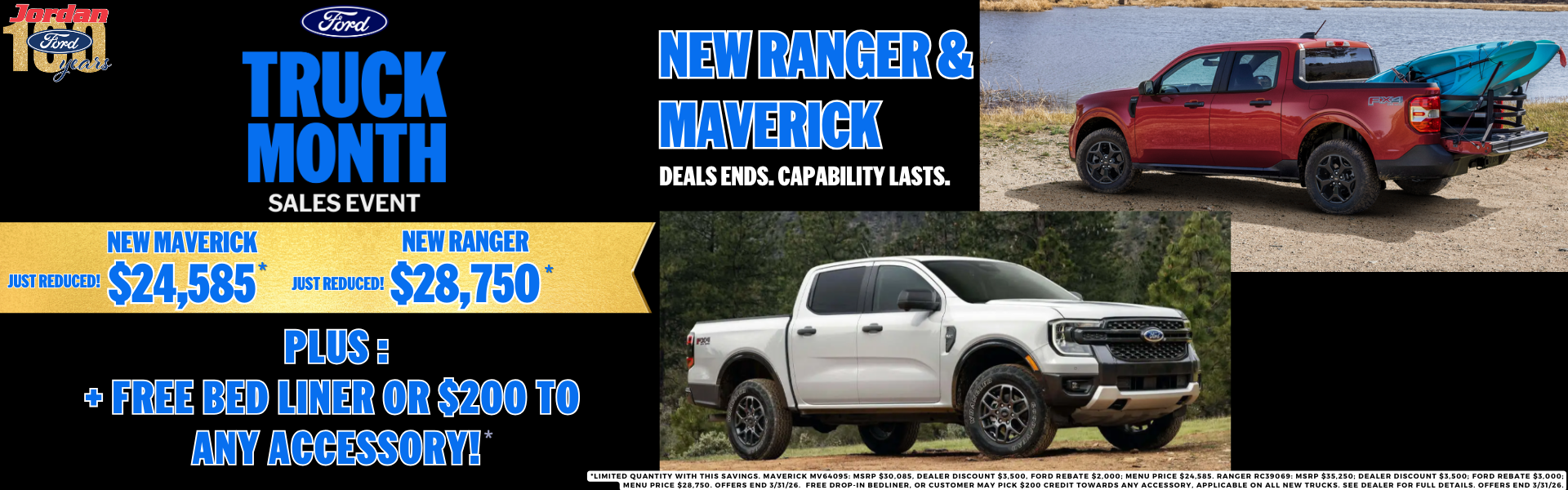 New Mavericks and Rangers new Truck Month rebates