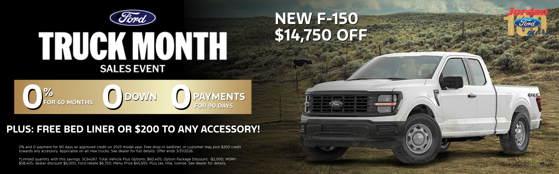 Truck Month F-150s 0% $0 down 