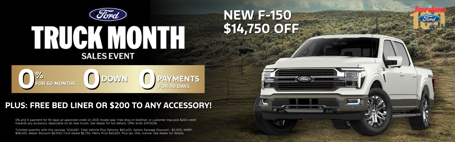 Truck Month F-150s 0% $0 down 