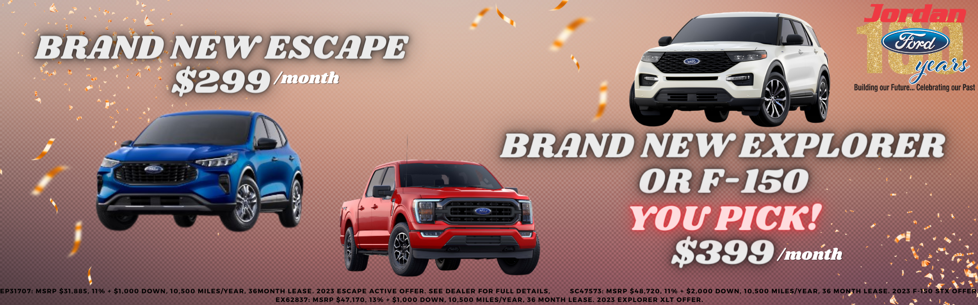Lease offers on Escape, Explorer, F-150