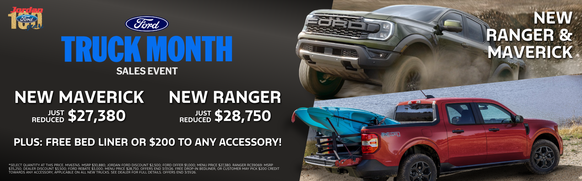 New Mavericks and Rangers new Truck Month rebates